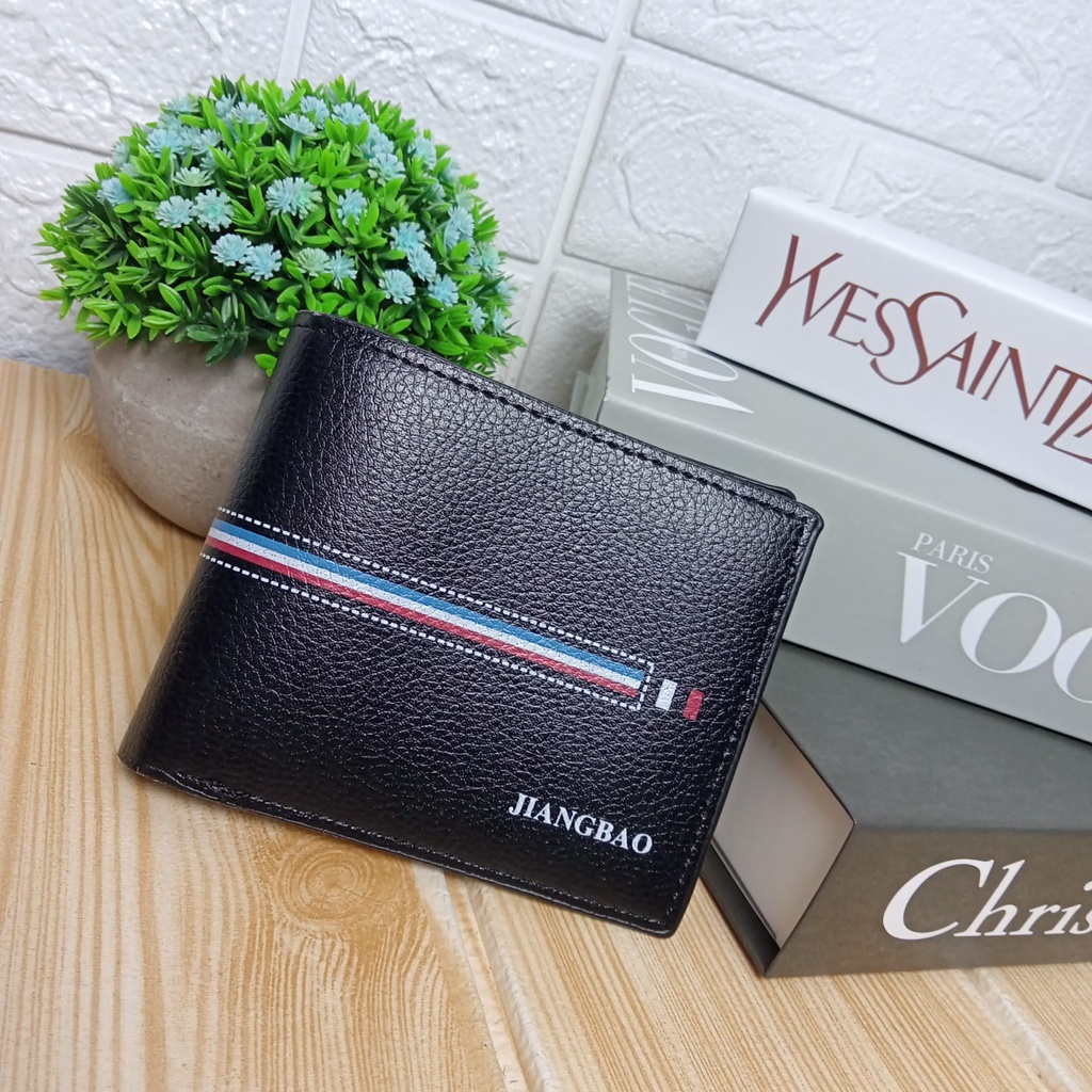 Dompet Lipat Pria Korea Fashion Style Kasual Motif Multifungsi Dompet Pendek Cowok Men Wallet PU Satu7an D97