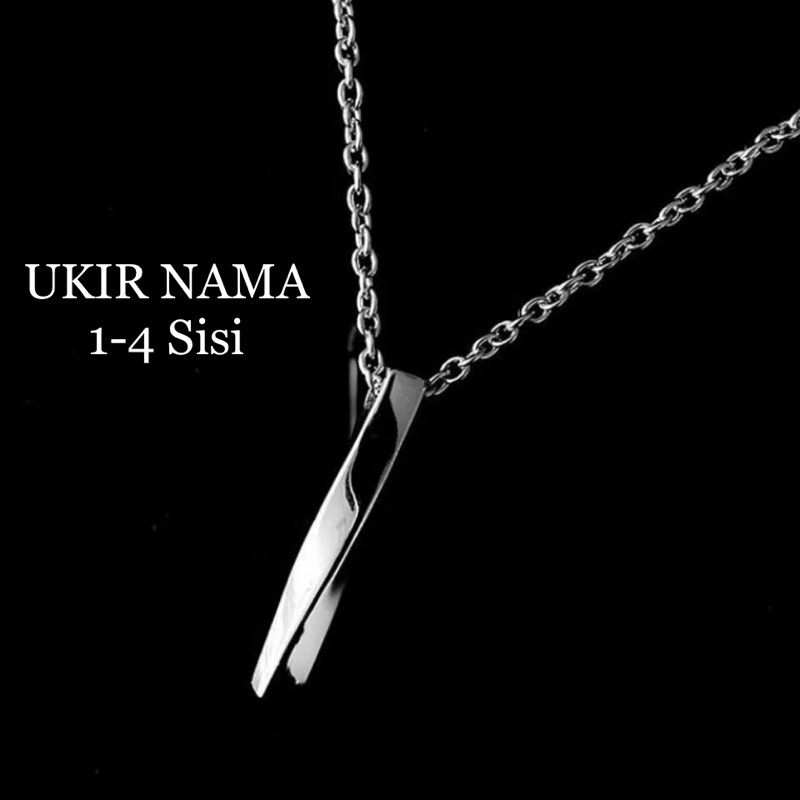 KALUNG RANTAI PRIA WANITA TITANIUM (UKIR NAMA)