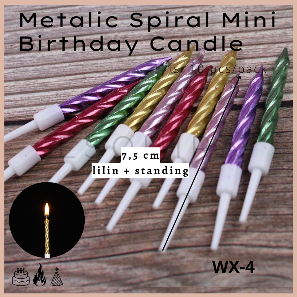 Metalic Spiral Mini Birthday Candle / Lilin Ulang Tahun WX-4