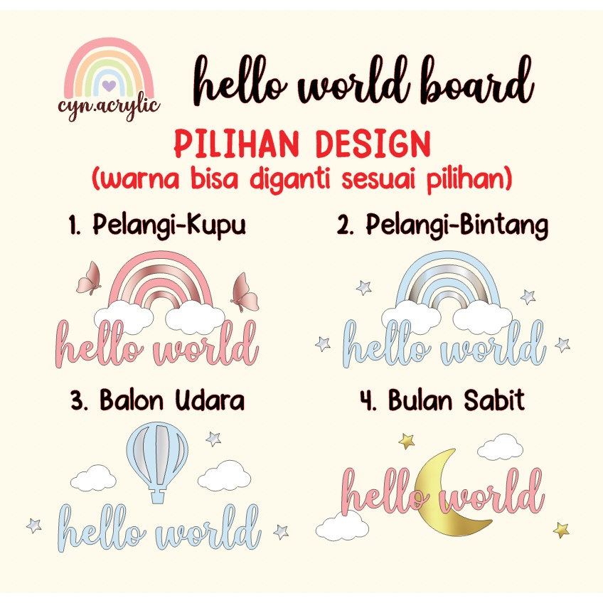 (READY STOCK) HELLO WORLD HOSPITAL BOARD PLYWOOD PREMIUM MEWAH BABY NAME NEWBORN PROPERTI FOTO