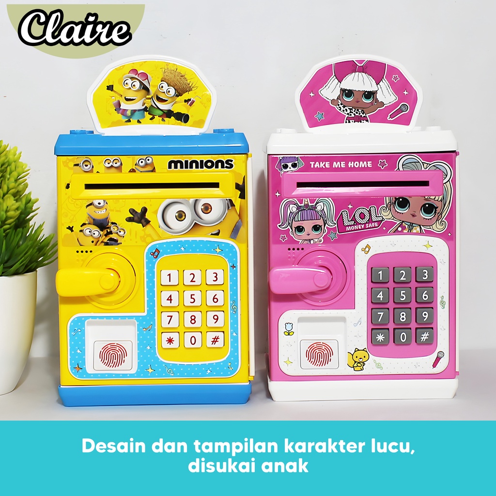 Money Safe Box Karakter / Celengan Anak ATM mini