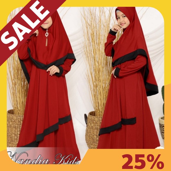 Zayda Kids Baju Gamis Muslim Anak Perempuan Kombinasi Warna Putih Usia 1-12 Tahun Lucu Terbaru Kekin