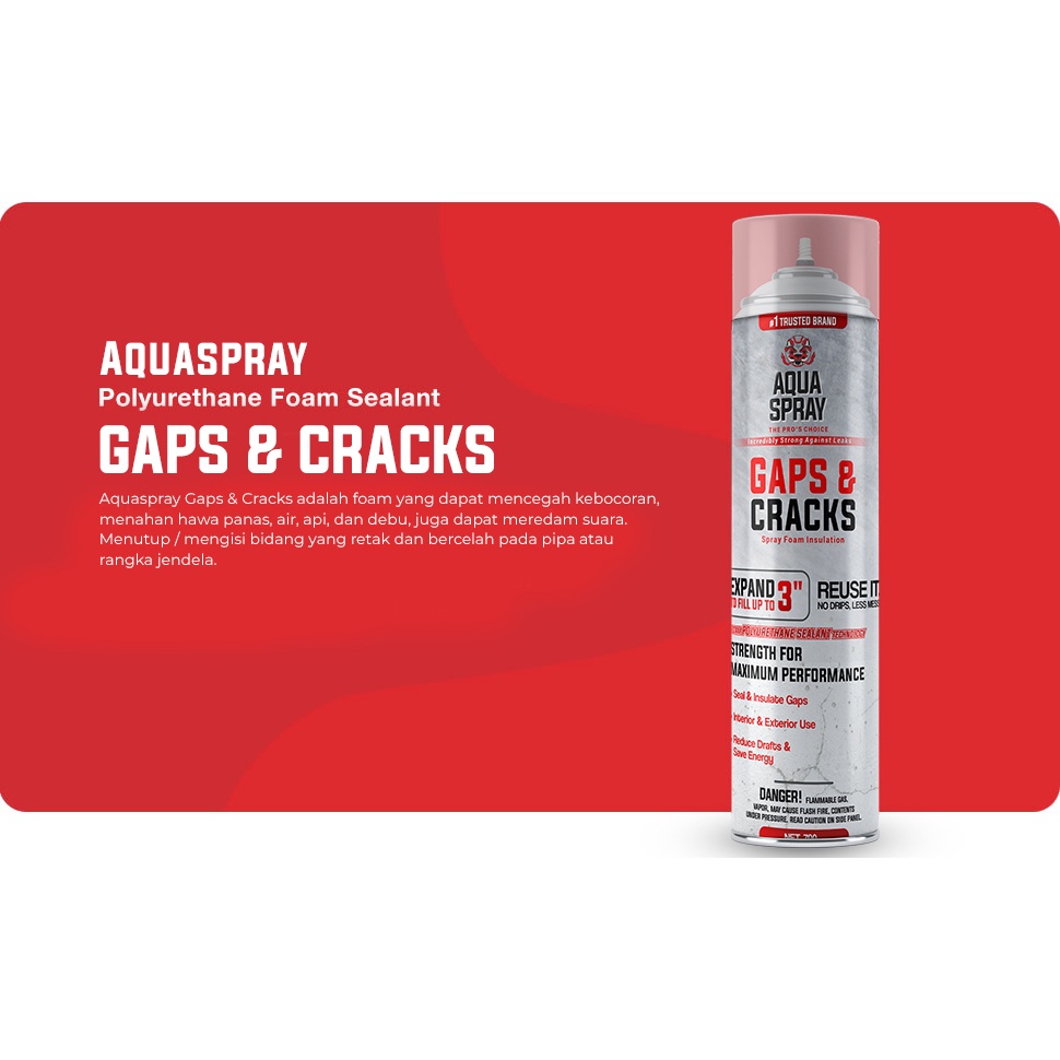 Aqua Spray - Gaps &amp; Cracks Foam Sealant Buy 1 Get 1 Lebih Hemat