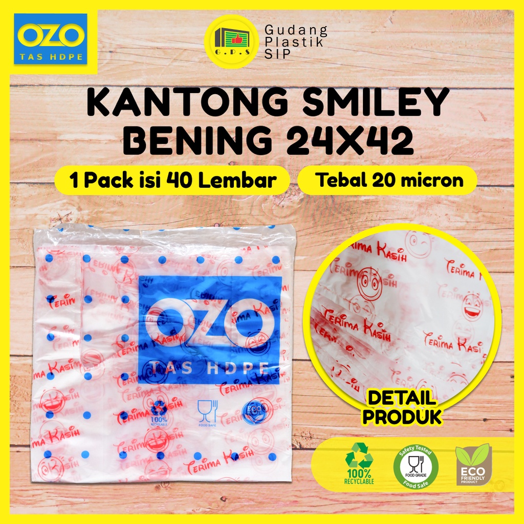 Kantong Plastik Kresek Bening Tebal Terima Kasih Smile UK 15/24/28