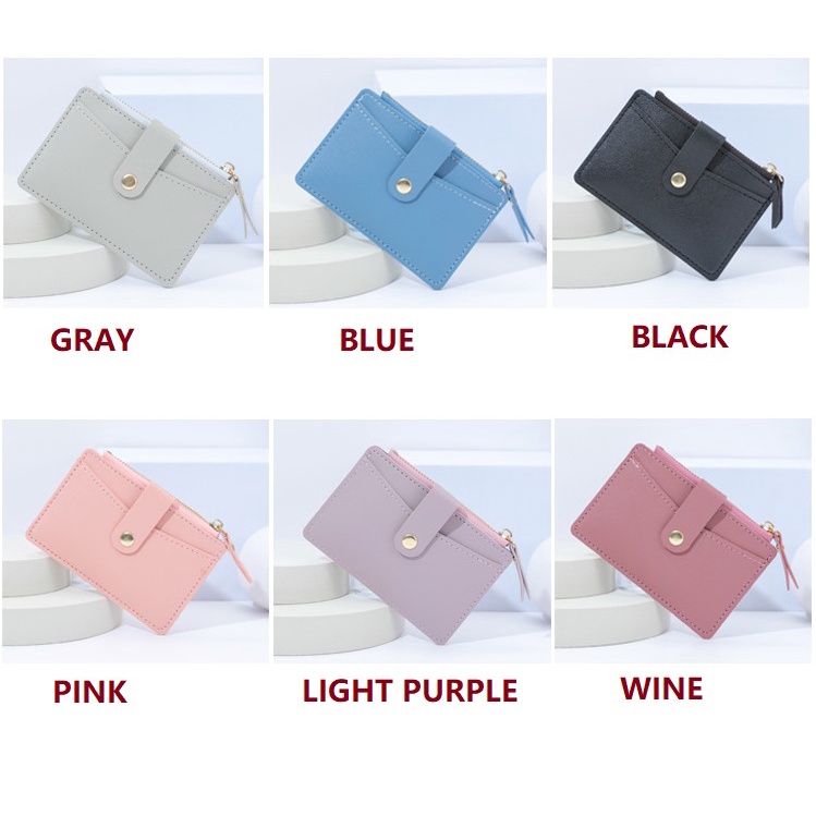 Dompet Kartu Card Holder Coin Wallet Bahan Kulit Koin