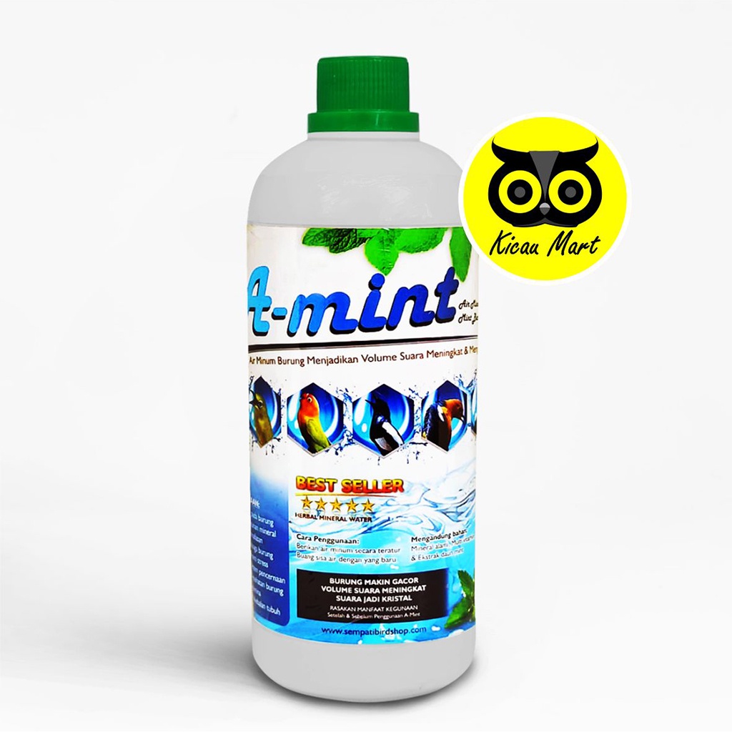 AIR MINUM MINUMAN BURUNG MURAI LOVEBIRD A-MINT AMINT WATER SEMPATI OBAT SERAK NAFAS PLONG AMINTWS