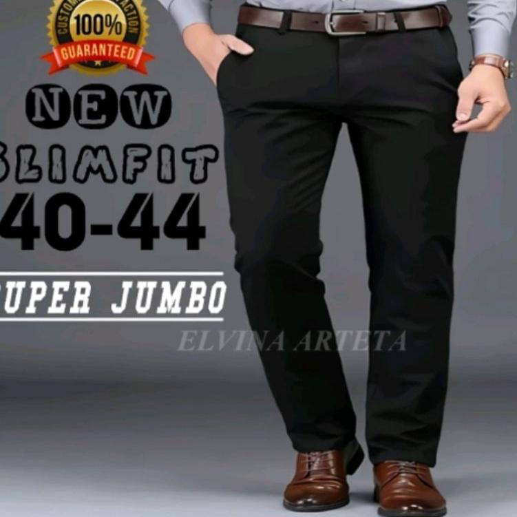 ✨COD✨ CELANA KERJA CARDINAL HITAM JUMBO BAHAN BAGUS DAN HALUS//CELANA KAIN CARDINAL PRIA NYAMAN DI P