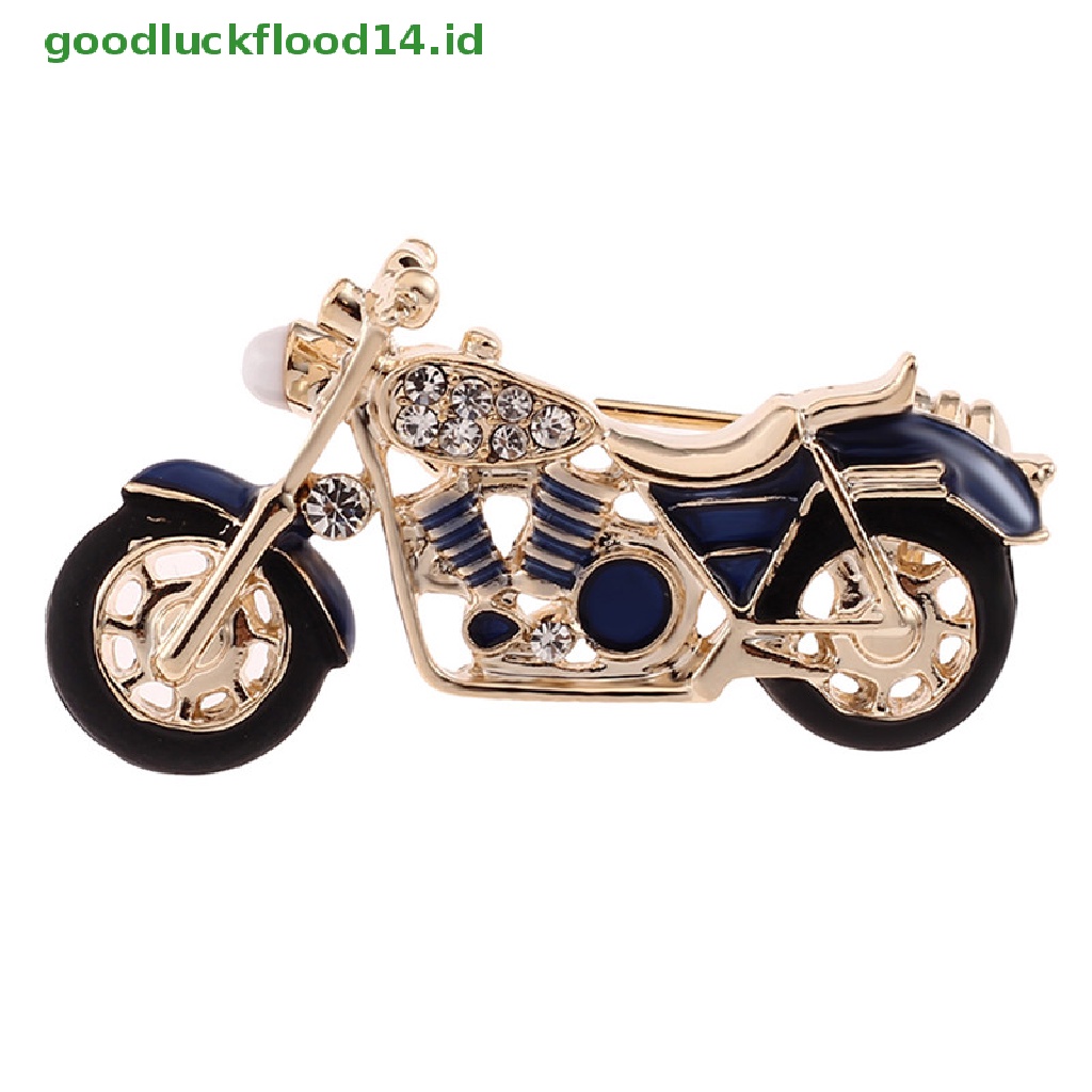 [GOOGFOUR] Enamel Motor Bros Pin Berlian Imitasi Kristal Jas Kerah Bros Perhiasan Hadiah [TOP]
