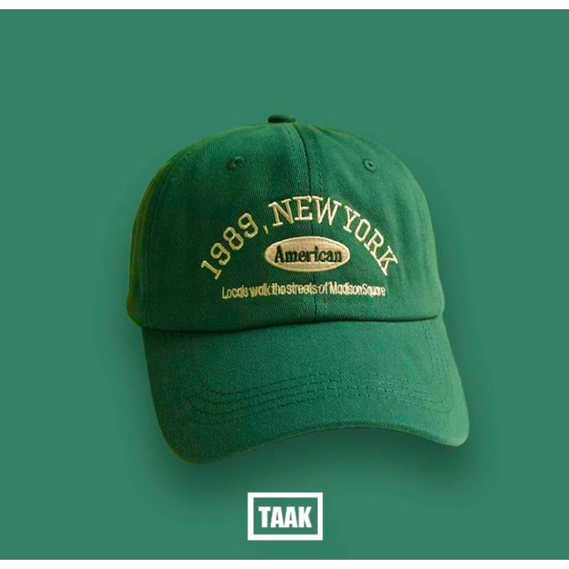 Best Seller - Topi Unisex Cap Hat Cotton Material Bordir Brooklyn Baseball / Baseball Cap Korea Trendy - COD-Ny America hijau