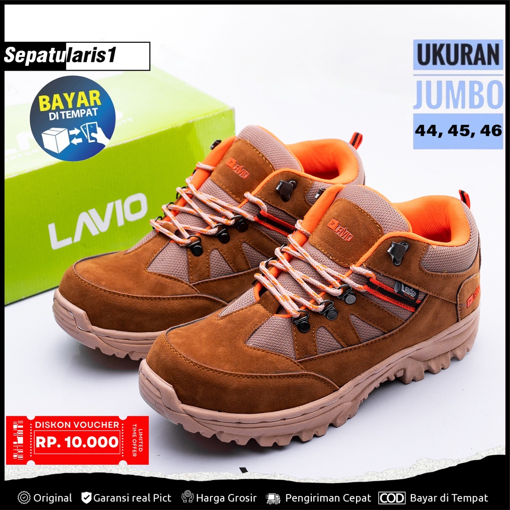 Sepatu Safety Pria Big Size Lavio Geneva Low Sepatu Hiking Proyek Outdoor Ujung Besi Big Size Ukuran
