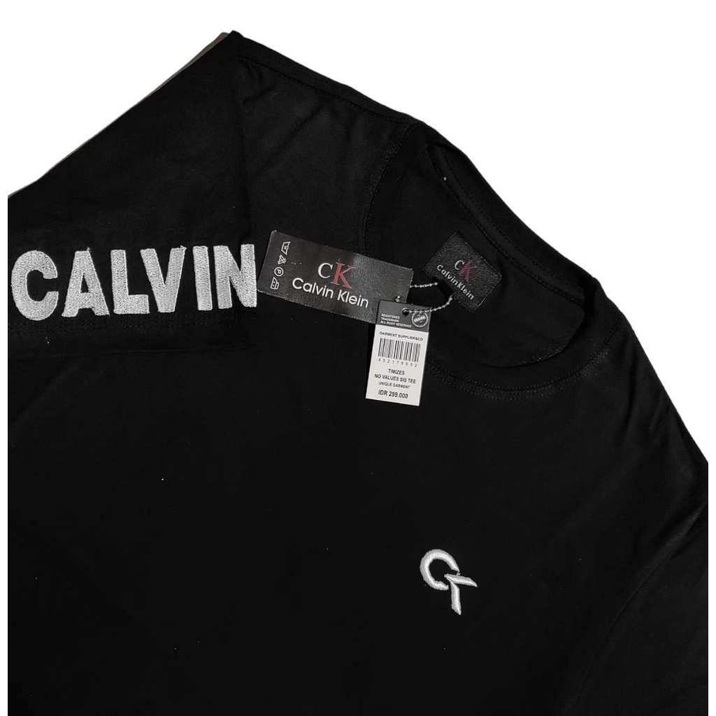 BAJU KAOS PRIA CALVIN CLEIN BORDIR PREMIUM LENGAN PENDEK M L XL