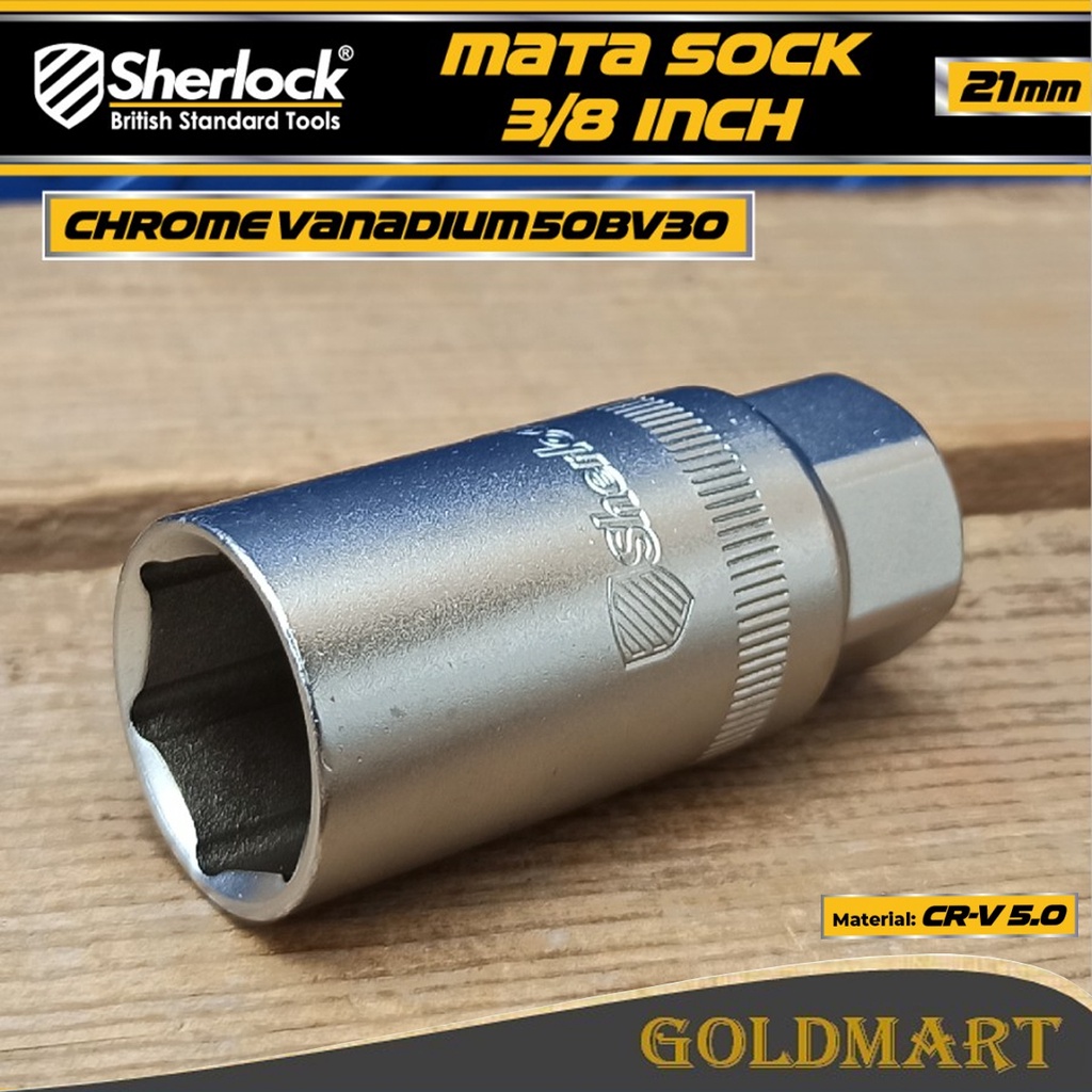 Mata Sock Kunci Busi 3/8 &quot; Drive x 21 mm Spark Plug Socket Sherlock