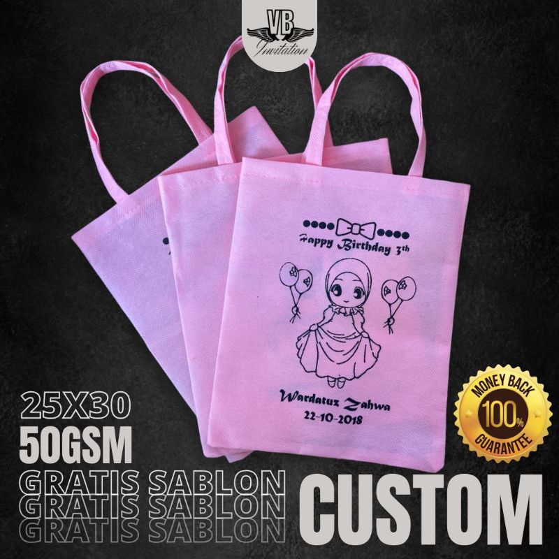 PROMO TAS ULANG TAHUN ANAK TERLARIS GRATIS SABLON DESAIN KARAKTER KARTUN LUCU DAN UNIK TERMURAH JAWA