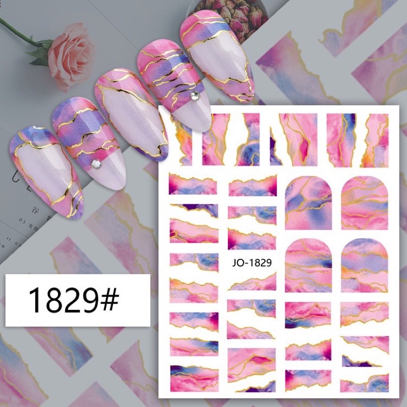 STIKER KUKU MOTIF MARBLE / NAIL STICKER MARBLE ABSTRACT NAILART DEKORASI KUKU