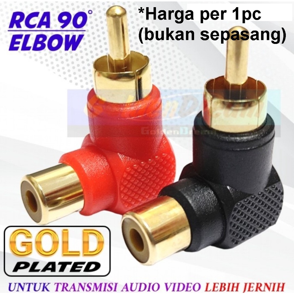 Jack RCA male to female L connector jek konektor audio speaker speker