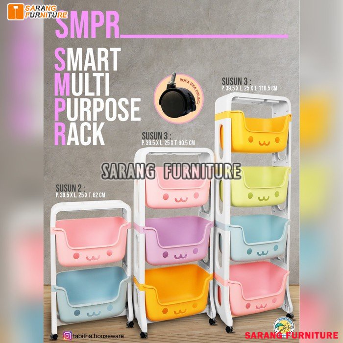 RAK MAINAN ANAK RAK RODA RAK DAPUR / RAK KAMAR MANDI / LAUNDRY RAK SERBAGUNA RAK SMRP TABITHA RAK SMART TABITHA LEMARI RAK