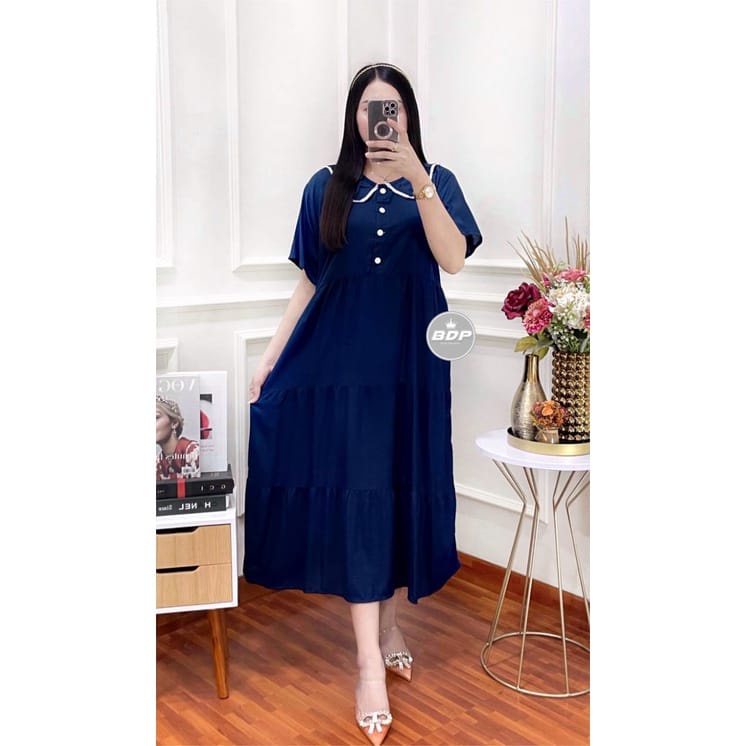 Daster wanita rayon busui kancing depan - Daster arab susun - Daster arab polos - Daster kekinian - 