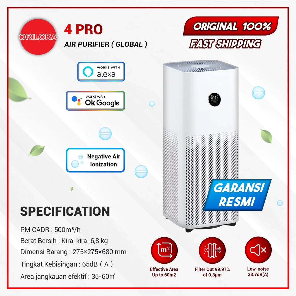 Mi Smart Air Purifier 4 PRO Penyaring Udara - Garansi Resmi