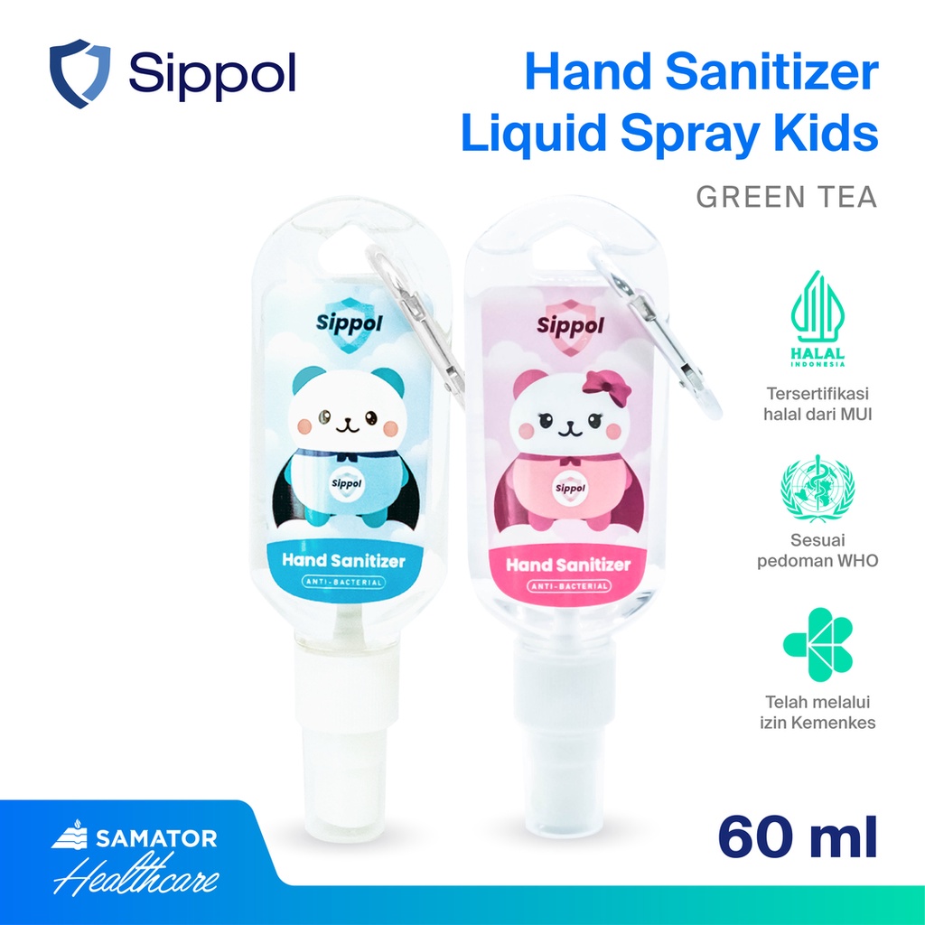 Sippol Hand Sanitizer Liquid Kids 60 ml Pink