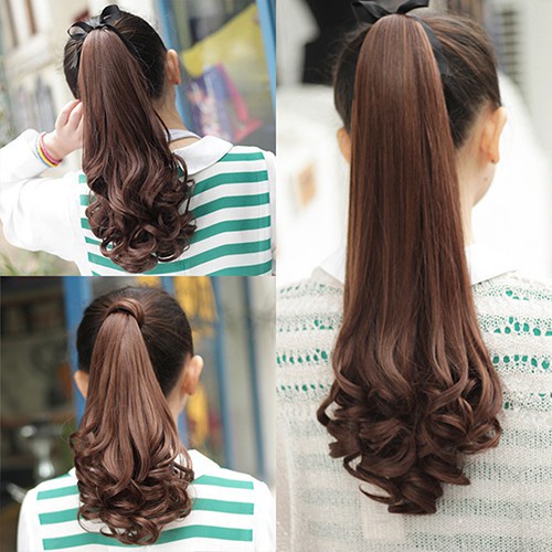 35CM Rambut Palsu Ponytail Hair clip Wig ponytail ponitail kuncir Model Gelombang  Curly Ekor Kuda F924