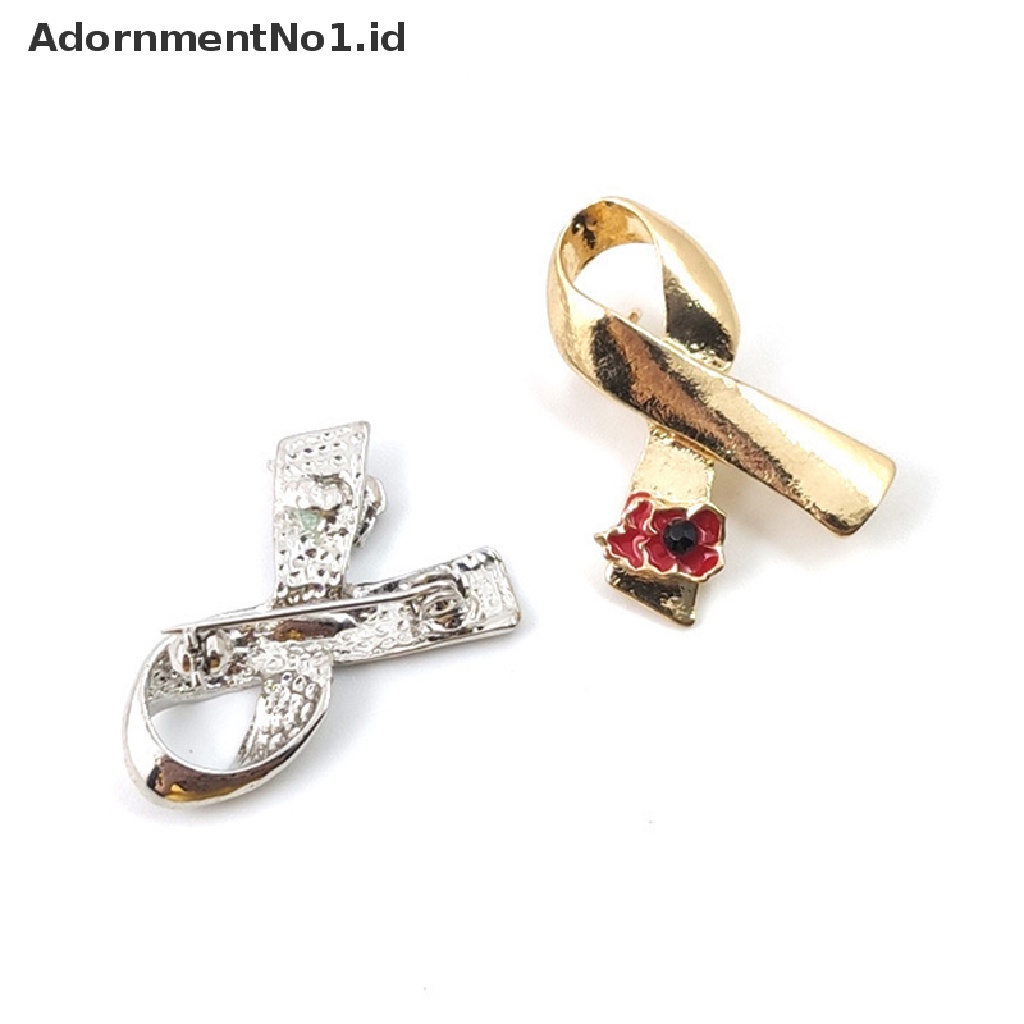 [AdornmentNo1] Pin Bros Pita Bunga Poppy Merah Bahan Alloy Untuk Wanita Syal Gesper Perhiasan Hadiah Accessries [ID]