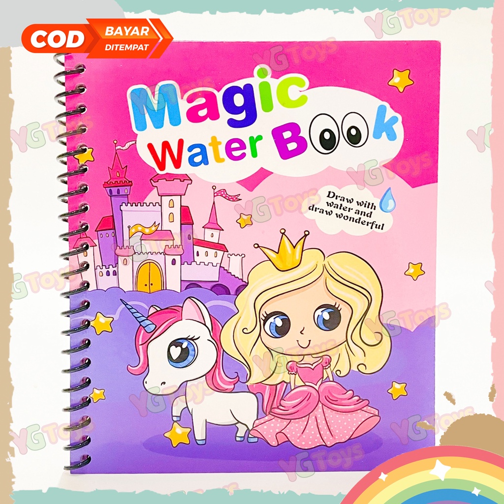 YGtoys Buku Mewarnai Anak Buku Warna Menggambar Ajaib Magic Water Book Water Drawing Book Mainan Edukasi