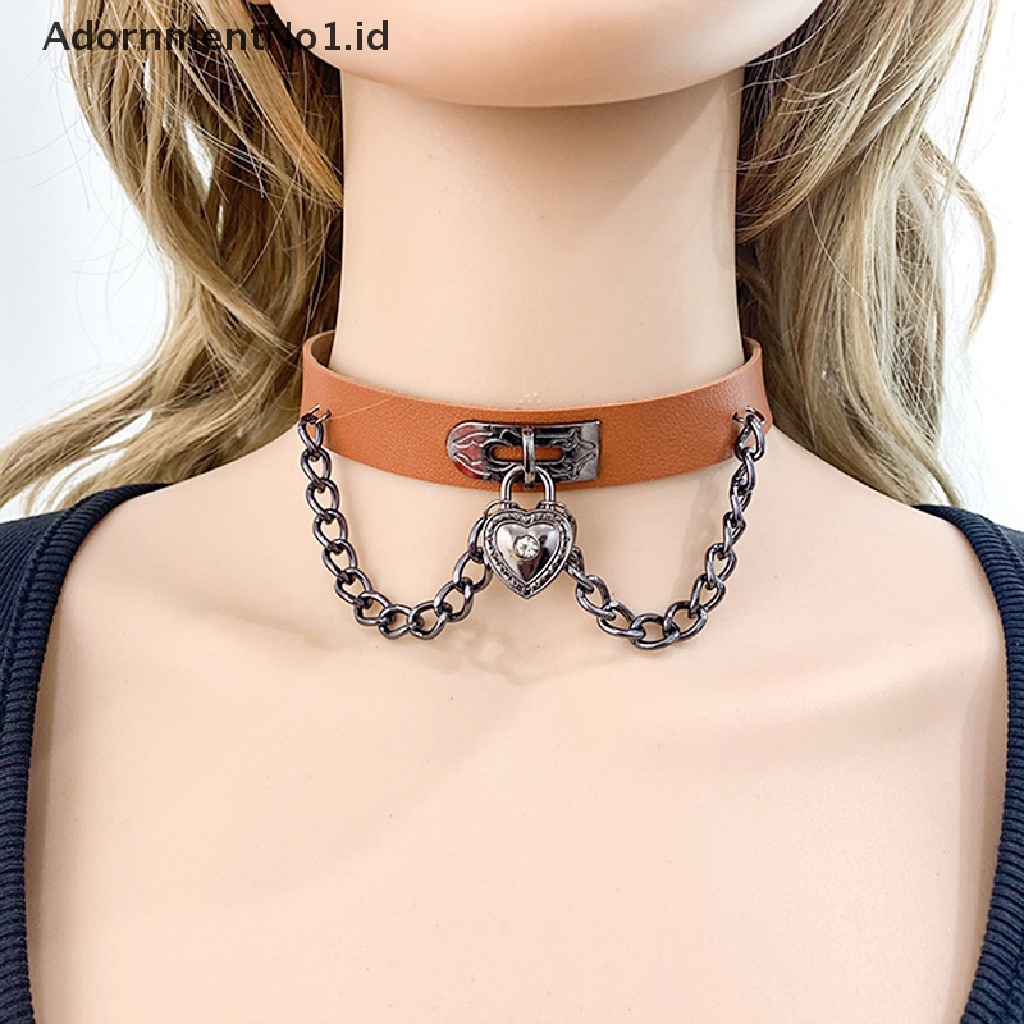 [AdornmentNo1] Gothic Choker Kalung Wanita Perempuan Rivet Kulit Kalung Rock Kpop Punk Leher Kerah Hitam Choker Kalung Keren Kerah [ID]