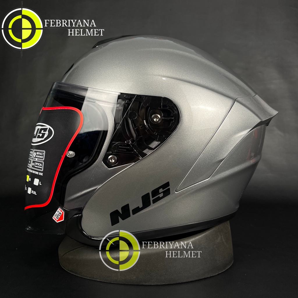 HELM NJS KAIROZ SOLID SILVER STEEL HALF FACE NJS KAIROZ