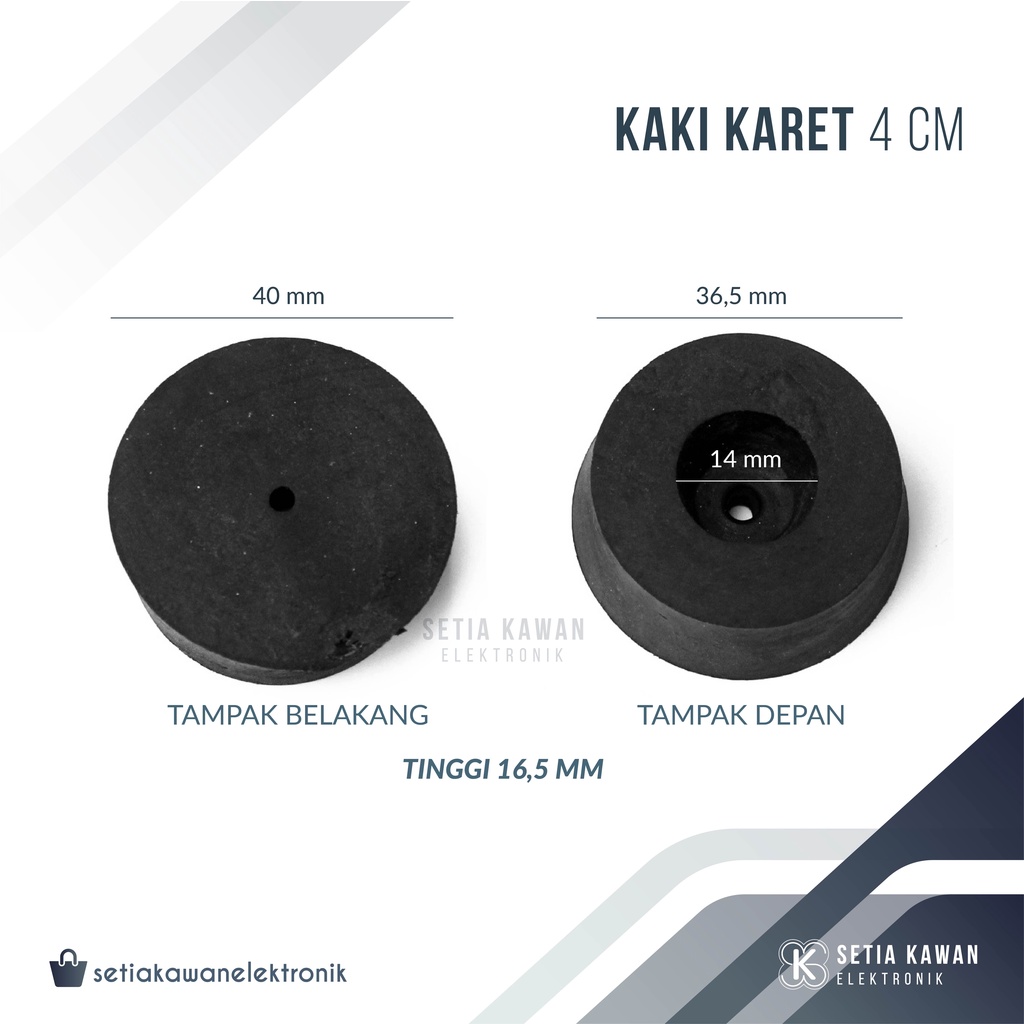 Kaki Karet 4 cm (PVC) untuk Salon Speaker / Box Power / Amplifier / Hardcase / Sofa / Pintu
