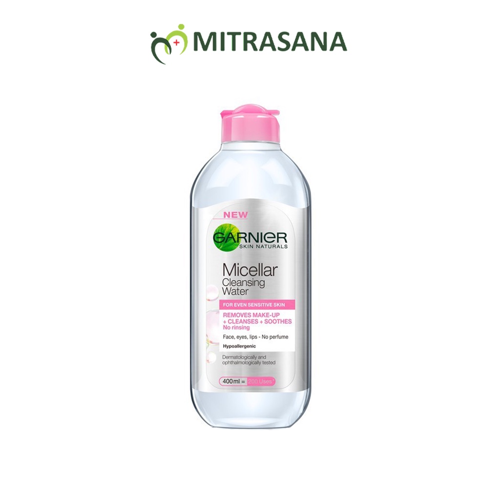 Garnier Micellar Water Pink - Single 400 ml Skincare Pembersih Wajah &amp; Makeup Kulit Sensitif