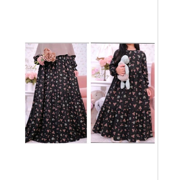 Ditsy Nightgown Cirilla Black Couple