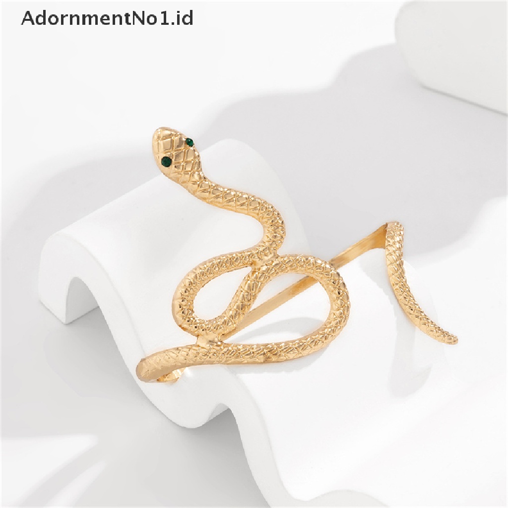 [AdornmentNo1] Punk Snake Cuff Gelang Pria Wanita Bohemian Fashion Perhiasan Sederhana Bangle Terbuka [ID]