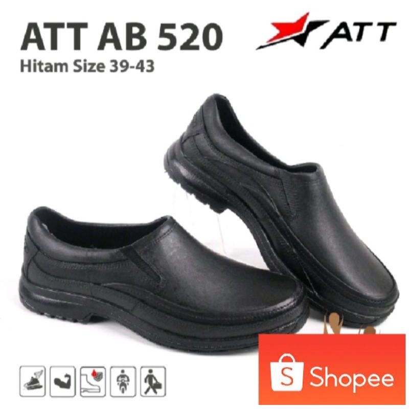 SEPATU PANTOFEL KERJA PRIA KARET PYLON RINGAN FULL HITAMsepatu slip on karet pro att Sepatu Karet Pr