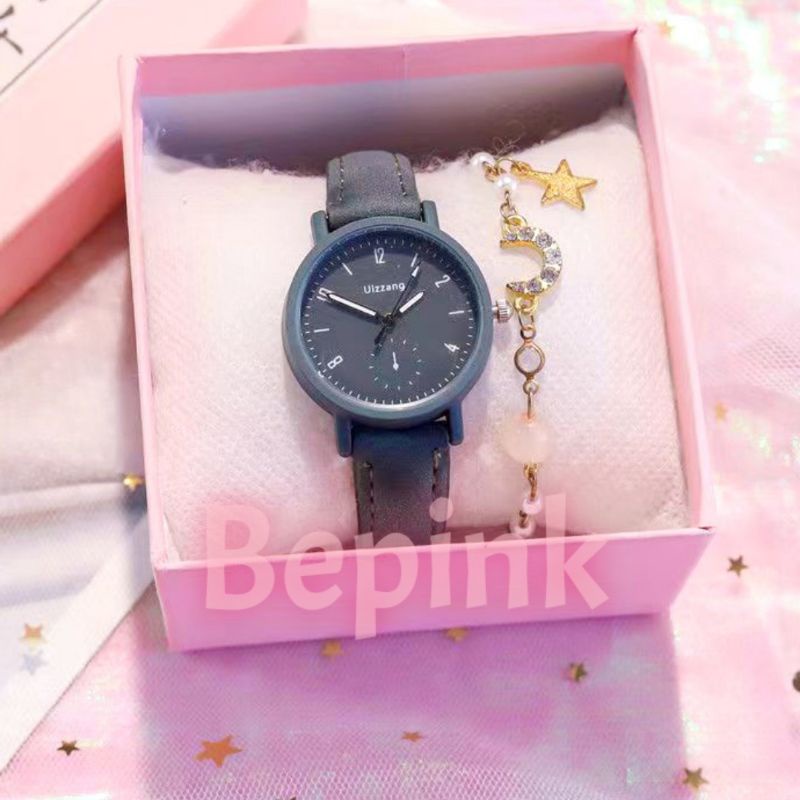 JAM TANGAN KORREA ANALOG MACARON STRAP SOFT KALEP (BEPINK OFFICIAL)