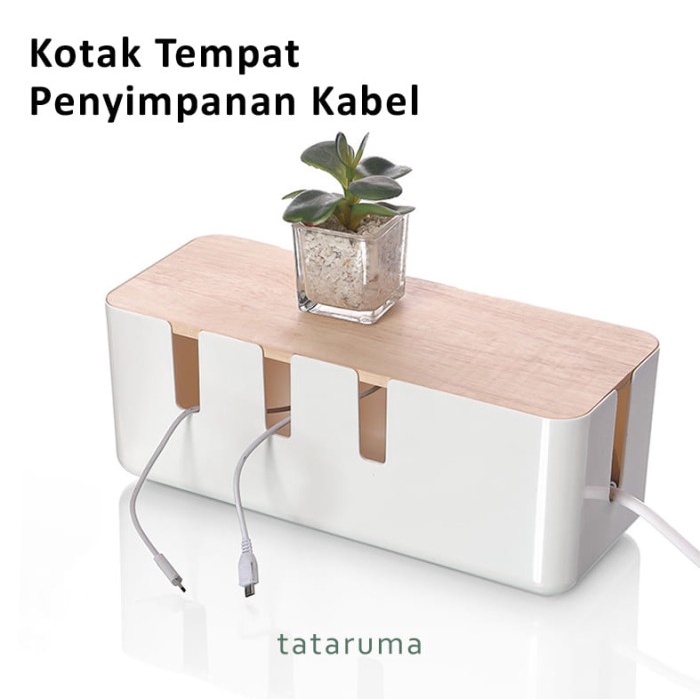 

Holder Kibo - Kotak Tempat Penyimpanan Kabel Organizer Jalur Kabel Tutup Kayu