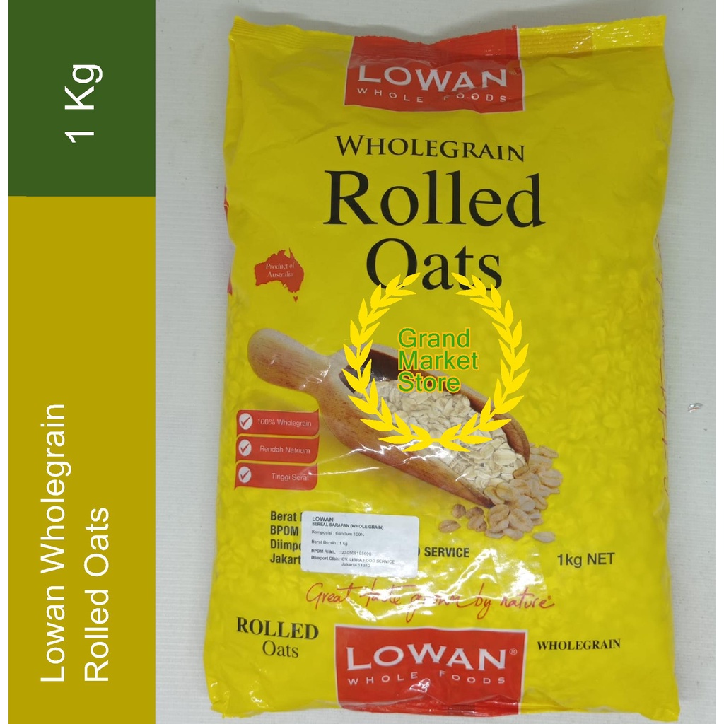 

Lowan Wholegrain Rolled Oats, Sereal Sarapan 1 Kg