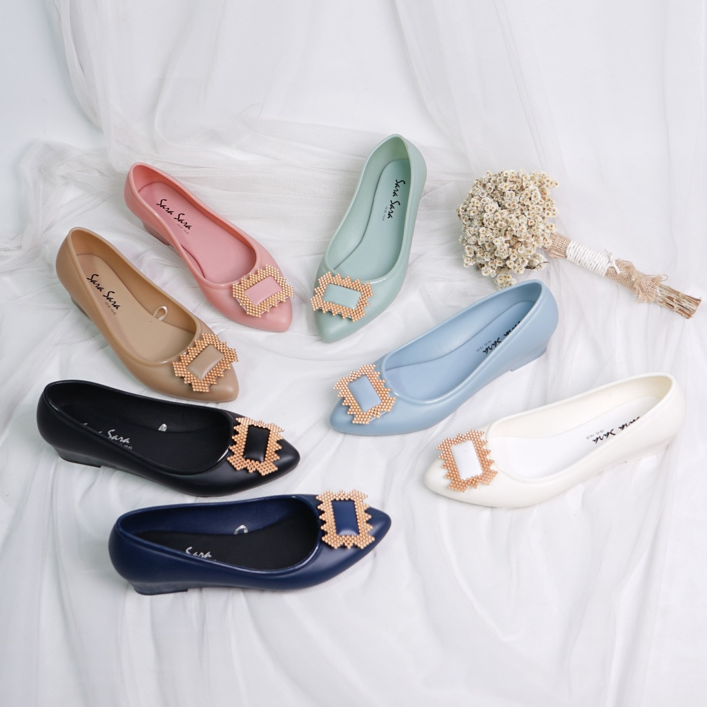 SARA SARA STORE - Flat Shoes GASHA All Colors | sepatu kerja kantoran wanita kekinian | mules flatsh