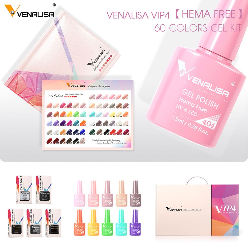 VENALISA HEMA FREE (430-460) Kutek Gel Polish VIP4 / Gel Nail Polish 7.5ml Venalisa NEW VIP 2 / Kutek UV Gel Venalisa