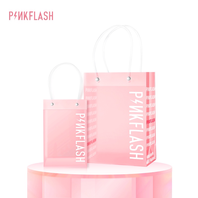 PINKFLASH PVC Beauty Handbag Gift Bag Waterproof Shopping Bags Transparent Travel Tas Penyimpanan Kosmetik Multipurpose PF-T10