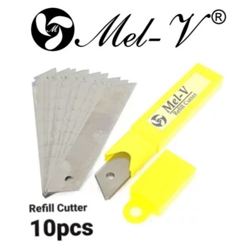 

Refill Cutter Mel-V isi 10pcs Karter Besar Super Tajam Cuter Tebal Kater Kuat Pisau Awet Blade Praktis L150 L500