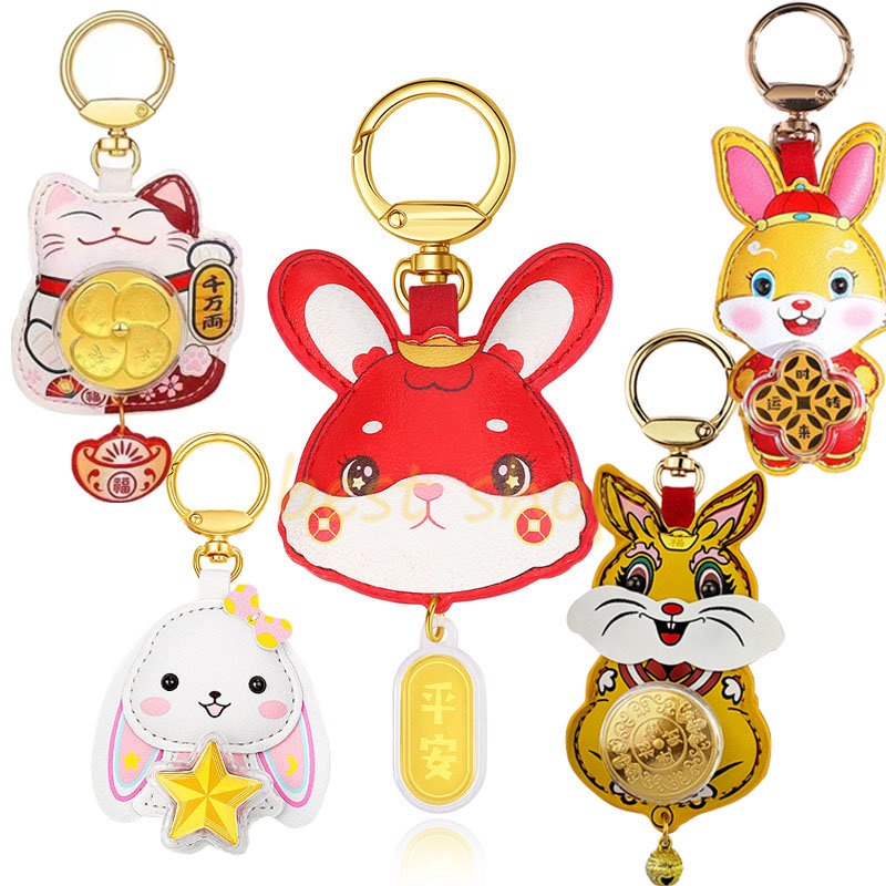 2023tahun Kelinci Kincir Angin Gantungan Kunci Gantungan Kunci Liontin Tas Aksesoris Lucky Cat Lucky Rabbit Set Gift Set Hadiah Tahun Baru