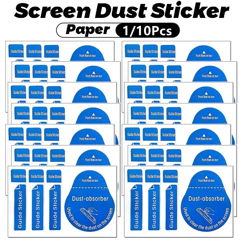 1/10pcs Stiker Pembersih Penyerap Debu Yang Dapat Dilepas Untuk Lensa Kamera Film Ponsel Tablet LCD Screen Protector Paper Sticker