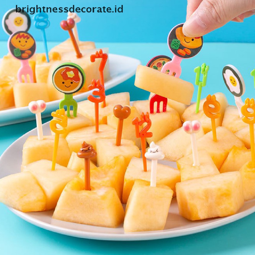 [Birth] Kartun Garpu Buah Kreatif Anak animal Lucu Plastik Garpu Buah set [ID]