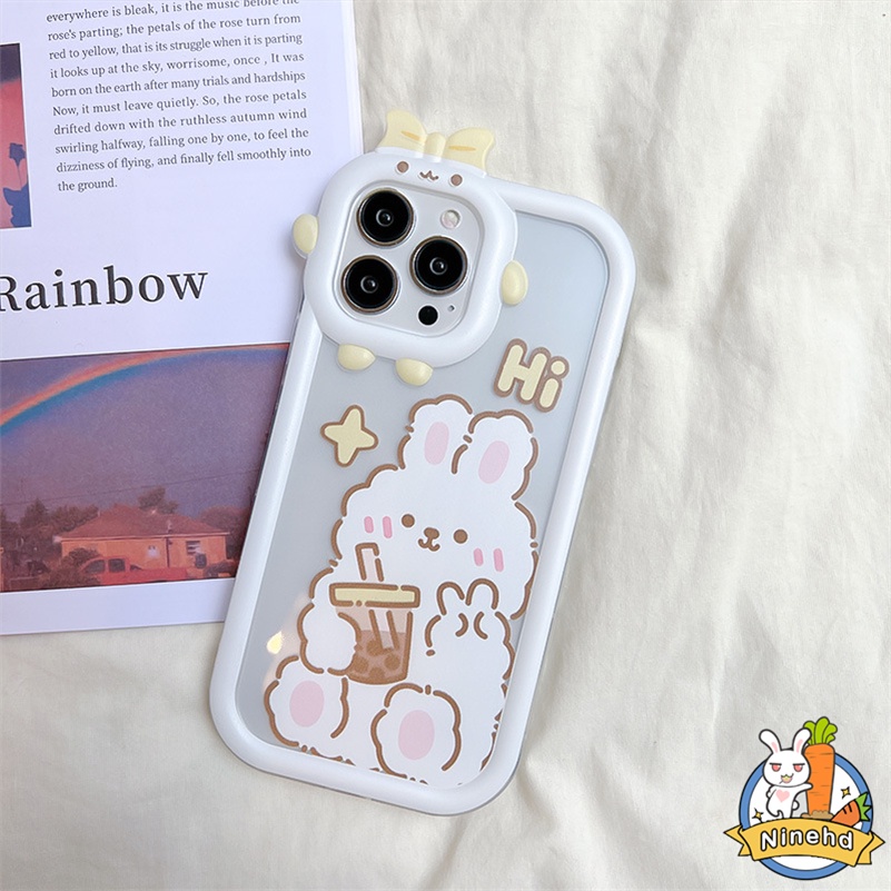 IPHONE Casing Kompatibel Untuk Iphone14 13 12 11 Pro Max X Xr Xs Max SE 7 8 6 6s Plus Monster Kecil Shockproof Frame Protection Phone Case Kelinci Lucu Silikon Soft Case Cover Pelindung