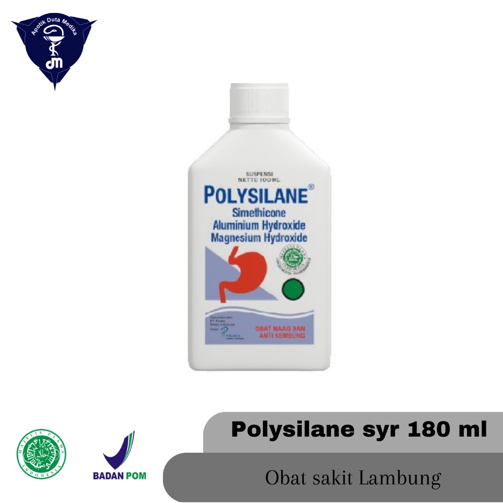 POLYSILANE SIRUP SUSPENSI 180 ML - OBAT MAAG DEWASA/ASAM LAMBUNG DEWASA/PERUT KEMBUNG