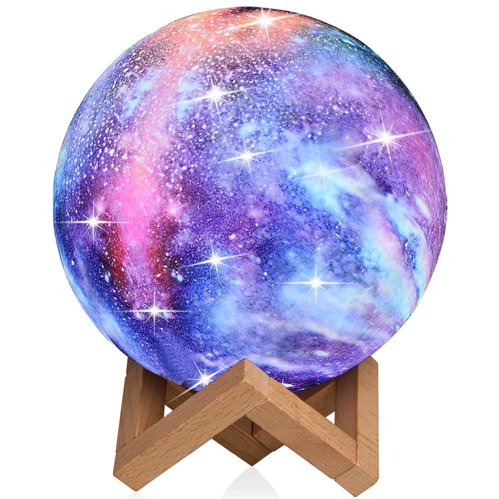 Lampu Tidur Bulan 3D Unik Dekorasi Kamar Minimalis LD312 Printed Moon Night Light Lamp - Lampu Meja Hias  12 Cm Berubah Warna Warni Untuk Kamar