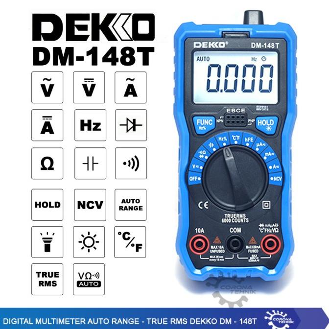 Digital Multimeter Auto Range - True RMS - Dekko DM-148T