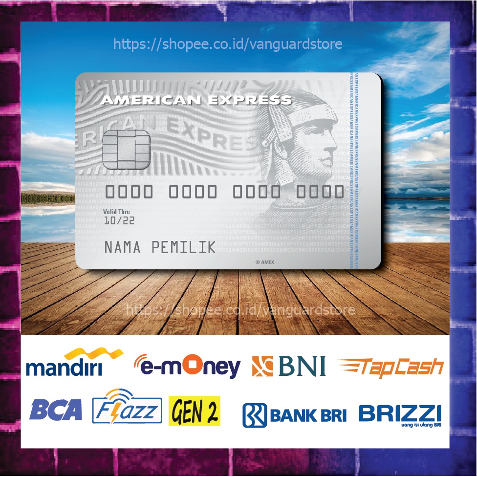 KARTU E MONEY E TOLL KARTU AMERICA EXPRESS SILVER DEBIT CREDIT EMONEY MANDIRI FLAZZ BCA BNI TAPCASH BRIZZI BRI - 1 SISI