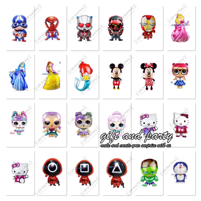 Foil Karakter / Balon Foil Karakter Kartun / Balon Foil Kartun