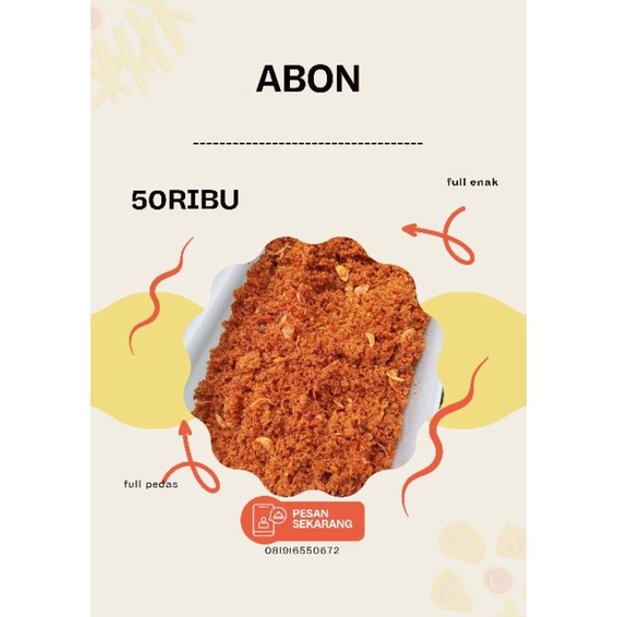 

Abon ikan, abon ayam, abon bajo